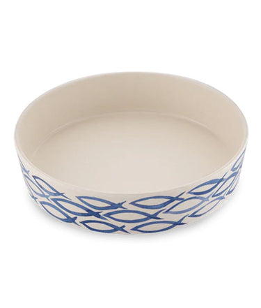 Beco Classic Bamboo Gone Fishing Cat Bowl -